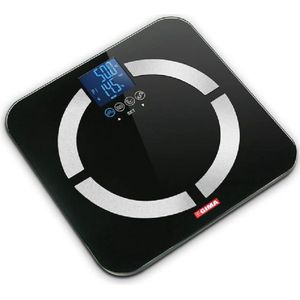 Lichaamsvetweegschaal met Spiermassa-, Vet-, Bot- en Wateranalyse - Zwart