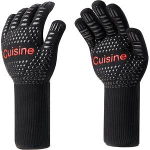 Hanamura Ovenhandschoenen Hittebestendig - BBQ Handschoenen - Vuurvaste Ovenwanten 2 Stuks