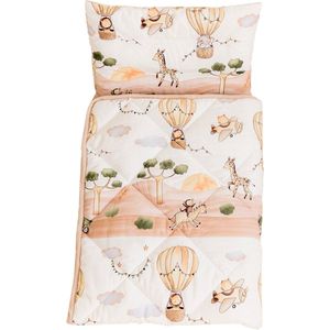 Amisly - Peuterdekbed - Beige Safari Print - 120x150 cm - 4 Seizoenen dekbed - Anti Allergisch
