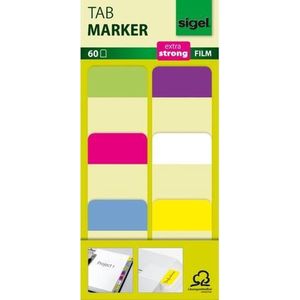 Tabmarker Sigel Film extra - sterk 25x38mm 6 kleuren limoen