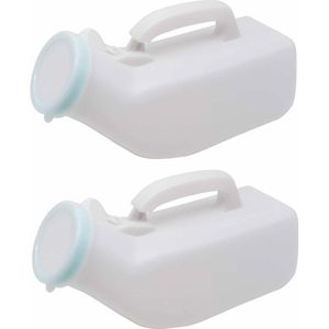 2 Stuks 1200 ml Mannelijke Urinoirfles - Draagbaar, Met Deksel en Handvat voor Praktisch Gebruik