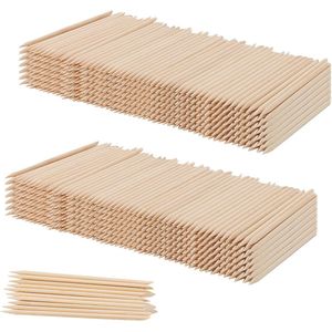 1200 Pcs Oranje Houten Nagelsticks - Houten Manicure Sticks - Dubbelzijdige Houten Cuticle Pusher voor Nagel Manicure en Pedicure