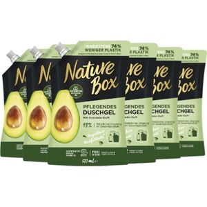 Nature Box - Avocado Shower Gel Refill - Douchegel - Refill - Voordeelverpakking - 6 x 500 ml