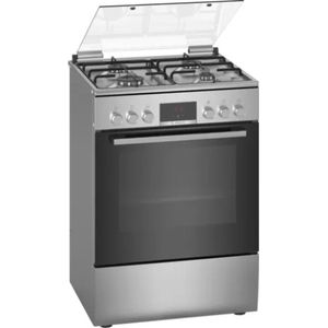 Bosch Serie 4 Kitchen HXN390D50L Gas cooktop Electric 600 mm Vrijstaand fornuis Gaskookplaat Zilver A