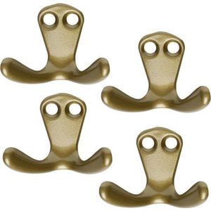 Set van vier bronskleurige dubbele jashaken