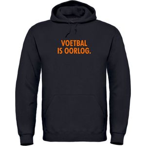 Hoodie zwart XL - Voetbal is oorlog - soBAD. | Oranje hoodie dames | Oranje hoodie heren | Oranje sweater | Oranje | EK | Voetbal | Nederland