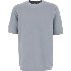 WE Fashion - T-shirt - Lichtblauw - Regular Fit - Linnenmix