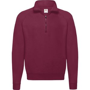 Fruit Of The Loom Heren Ritssluiting Nek Sweatshirt Top (Bordeaux)