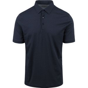 Desoto - Poloshirt Navy Print - Slim-fit - Heren Poloshirt Maat S