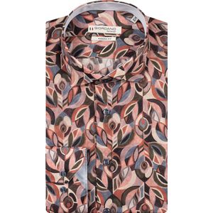 Giordano – Maggiore - Heren – Overhemd – Print Overhemd – Bordeaux rood - 527829-40