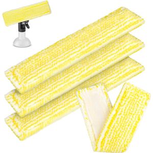 4x Microvezeldoeken Geschikt voor Karcher WV2 WV5 - Microvezel wisserovertrek - Microvezel doekenset vervanging - Geel