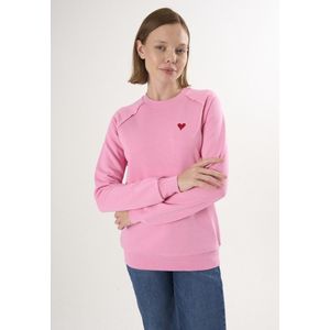 Felix Hardy Basic Sweatshirt Ronde Hals Katoen Dames Roze - L