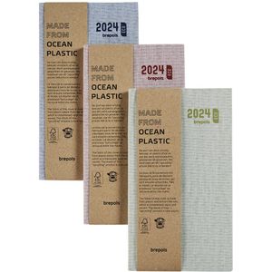 Brepols Agenda 2024 • Interplan Toile Ocean - Made From Ocean Plastic • 6t • Hardcover • 9 x 16 cm • 1week/2 pagina's • Groen