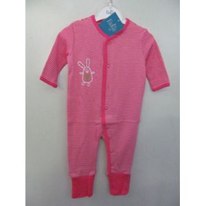 Feetje babypak roze fijn streepje konijn maat 62