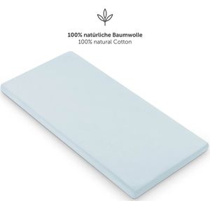 Laleni Jersey Baby/Kind Hoeslaken - Actief Ademend - Oeko-Tex Certificeerd - Babybed, Wieg, Kinderbed 100 x 100 x 10cm, lichtblauw, vierkant