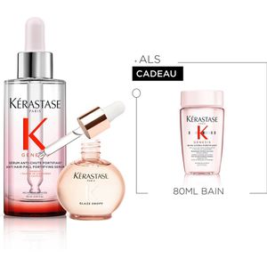 Kérastase Gloss Absolu & Genesis Duo + Cadeau - Anti-Frizz Haarolie 45ml & Anti-Haaruitval Serum 90ml + Shampoo 80ml cadeau - Voor Lang & Breekbaar Haar Gevoelig voor Pluis - Met Hyaluronzuur