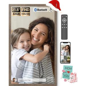 Groot 21,5 inch Digitale Fotolijst met Touchscreen en WiFi - Delen van Foto's en Video's via App