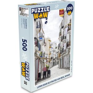 Puzzel Lopen door de straten van Ibiza, Spanje - Legpuzzel - Puzzel 500 stukjes