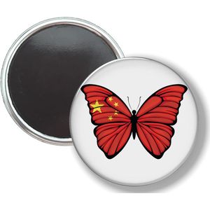 Button Met Magneet - Vlinder Vlag China - NIET VOOR KLEDING