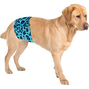 Hondenluier XXL - Luipaard blauw - Plasband voor reu - 78-86 cm