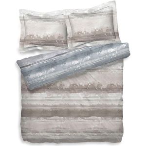 Heckett & Lane Donovan - Dekbedovertrek - Tweepersoons - 200x200/220 cm + 2 kussenslopen 60x70 cm - Grijs-Naturel