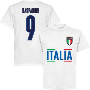 Italië Squadra Azzurra Raspadori 9 Team T-Shirt - Wit - Kinderen - 152