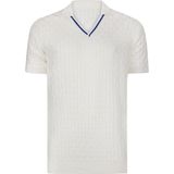Jimmy Sanders - Tricot Polo Shirt - Ecru - Korte Mouwen - Heren