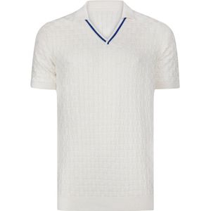 Jimmy Sanders - Tricot Polo Shirt - Ecru - Korte Mouwen - Heren