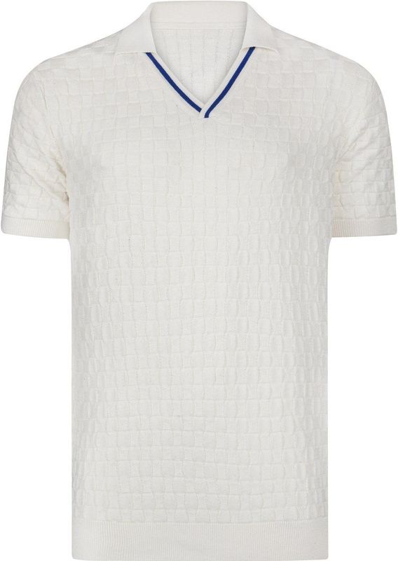 Jimmy Sanders - Tricot Polo Shirt - Ecru - Korte Mouwen - Heren