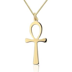 Montebello Ketting Ankh G - 925 Zilver Verguld - Symbool - 16x30mm - 45cm