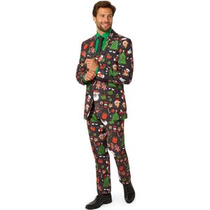 OppoSuits Merry Jinglejoy Mannen Pak - Heren Kostuum - Kerst Outfit - Maat EU54