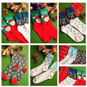 12 paar Warme Dames Wintersokken Kerst Sokken Katoen Comfortabel