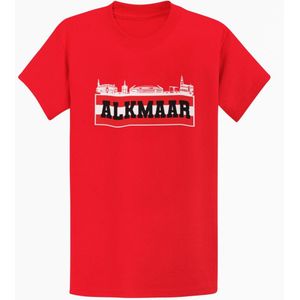 Alkmaar - Premium Voetbal Supporters T-shirt- Rood Maat L