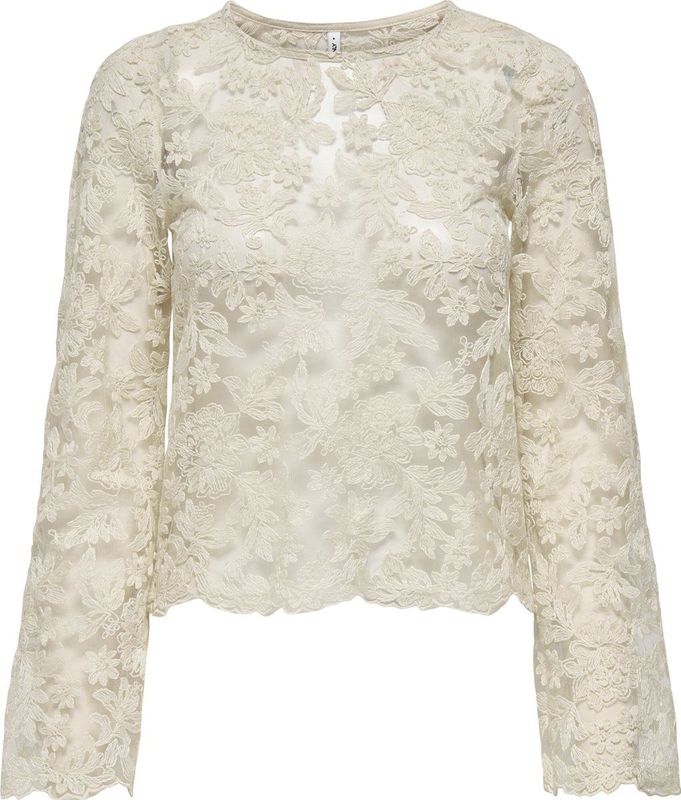 Only - Onlanja Lace Top - T-shirt - Birch - Dames