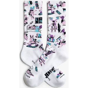 Jimmy Lion Athletic Jethro Pattern Lange Sokken Wit EU 36-40 Man,Vrouw