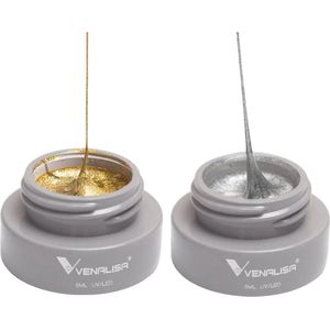 Venalisa Spider UV Gel Goud en Zilver - 10 gram (2x 5 gram) - Gel Liner Nail Art - Spidergel - Liner Gel - Venalisa Gellak - Gellak Nagellak