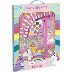 Totum Unicorn XL knutselpakket tekenen kleuren en schilderen Junior 50-delig 36 x 45 cm creatief