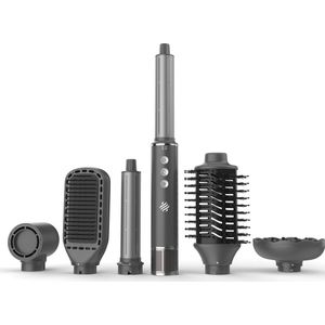 Ace & Taylor AirStyler Pro 6-in-1 – Föhnborstel, AirWrap, Krultang, Stijltang & Thermal Brush – Ionentechnologie – Grijs (MS230)