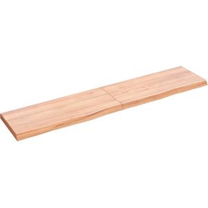 The Living Store Wandplank Eikenhout - 140x30x4 cm - Rustieke stijl