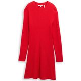 Tom Tailor Denim Getailleerde mini-jurk van geribbelde tricot