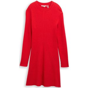 Tom Tailor Denim Getailleerde mini-jurk van geribbelde tricot