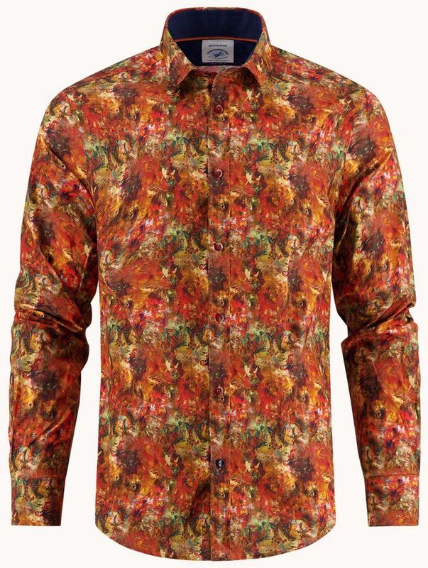 A Fish Named Fred - Overhemd - Oranje - Geprint - Katoen