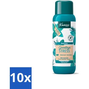 10 x Kneipp - Badschuim - Goodbye Stress - Watermunt & Rozemarijn - 400 ml - Aromatherapie - Natuurlijke Ingrediënten - Vegan - Huidverzorging