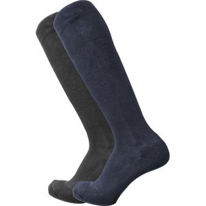 Dunne Merino Wokken - Kniekousen - Marine Blauw