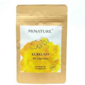 Kurkuma Capsules 60 stuks - 450mg Geelwortel, Turmeric per Vegan Capsule - Curcumine - 100% Plantaardig