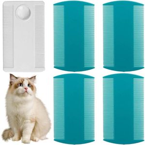 - Set van 5 kammen voor luizen en vlooien bij katten en honden - preventie en behandeling met shampoo