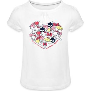 Hello Kitty En Vrienden Ballonnen In Hartvorm Meisjes T-Shirt Met Plooien