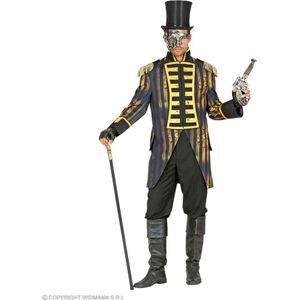 Widmann - Steampunk Kostuum - Tijdloze Parade Jas Steampunk Man - Geel, Zwart - Small - Halloween - Verkleedkleding