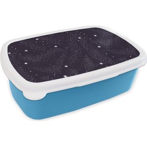 Broodtrommel Blauw - Lunchbox - Brooddoos - Ruimte - Sterrenhemel - Kinderen - Design - 18x12x6 cm - Kinderen - Jongen