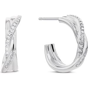 Calvin Klein CJ35000578 Dames Oorbellen - Oorknopjes - Sieraad - Staal - Zilverkleurig - 3 mm breed - 1 cm lang